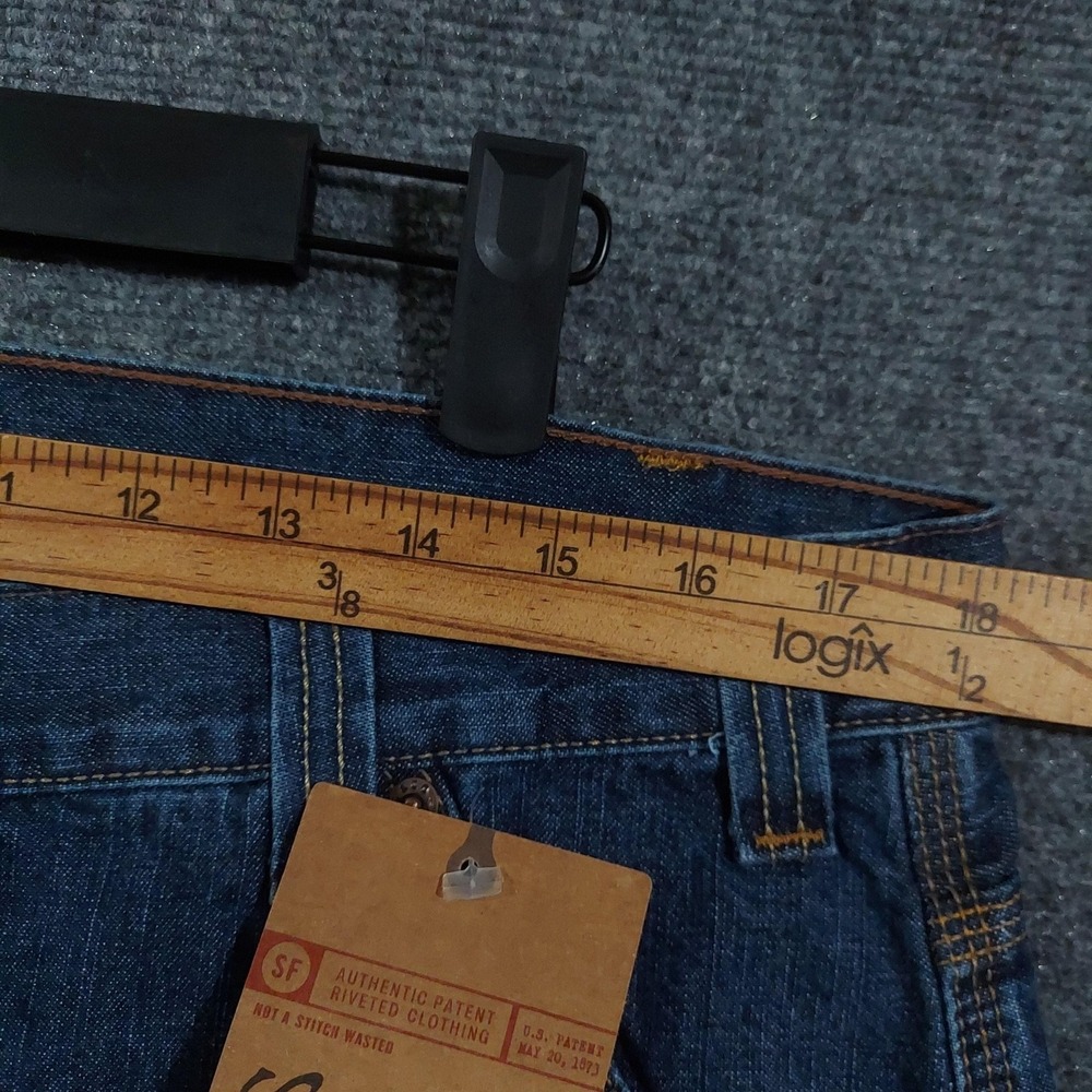 Levi Strauss Signature Shorts Mens 36x12 Blue Denim Cargo Relaxed Fit Baggy Y2K - Picture 9 of 9